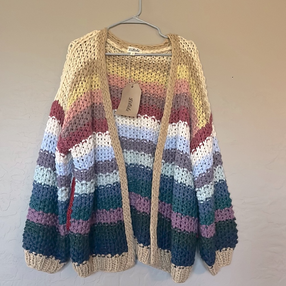 NWT Listicle sz S multi color oversized sweater